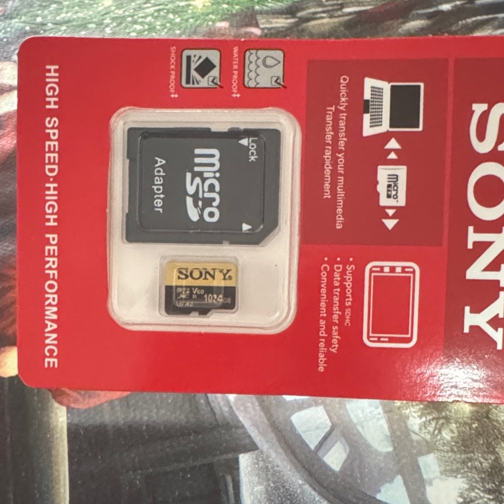 Sony Micro SD Adapter with 16GB Card - Black and Gold